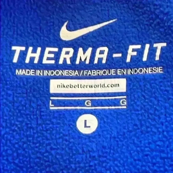 Nike Therma-Fit Boy’s Pullover Hoodie Sweatshirt Sz Large Blue/Orange Polyester - Picture 2 of 11
